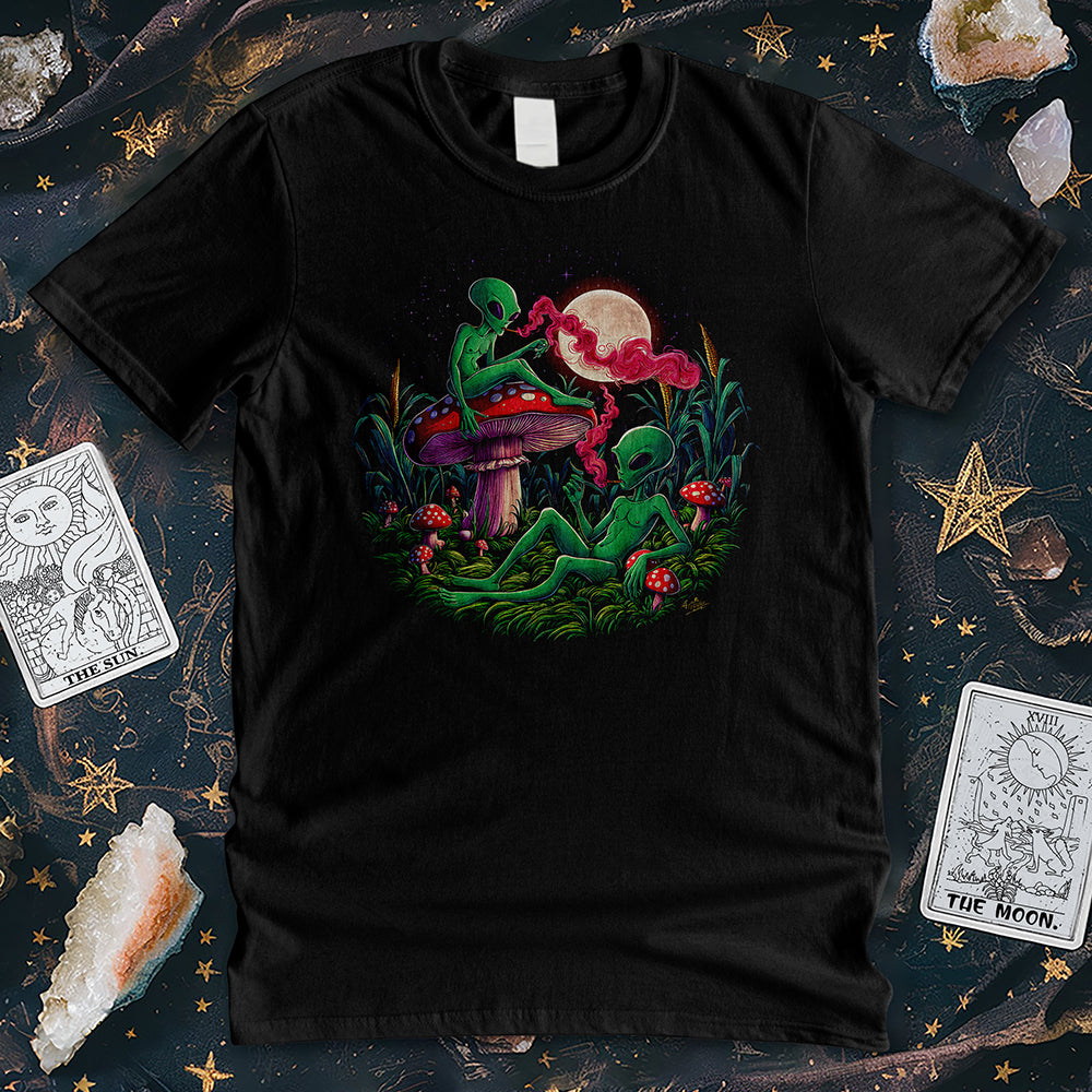 Psychedelic Magic Mushroom Aliens T-Shirt