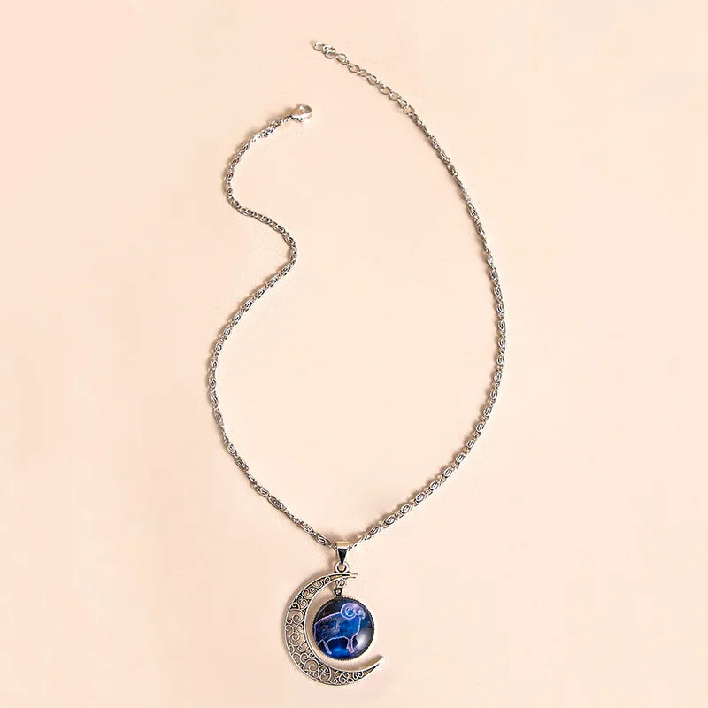 Celestial Zodiac Moon Necklace