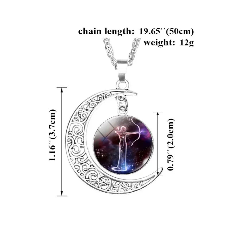 Celestial Zodiac Moon Necklace