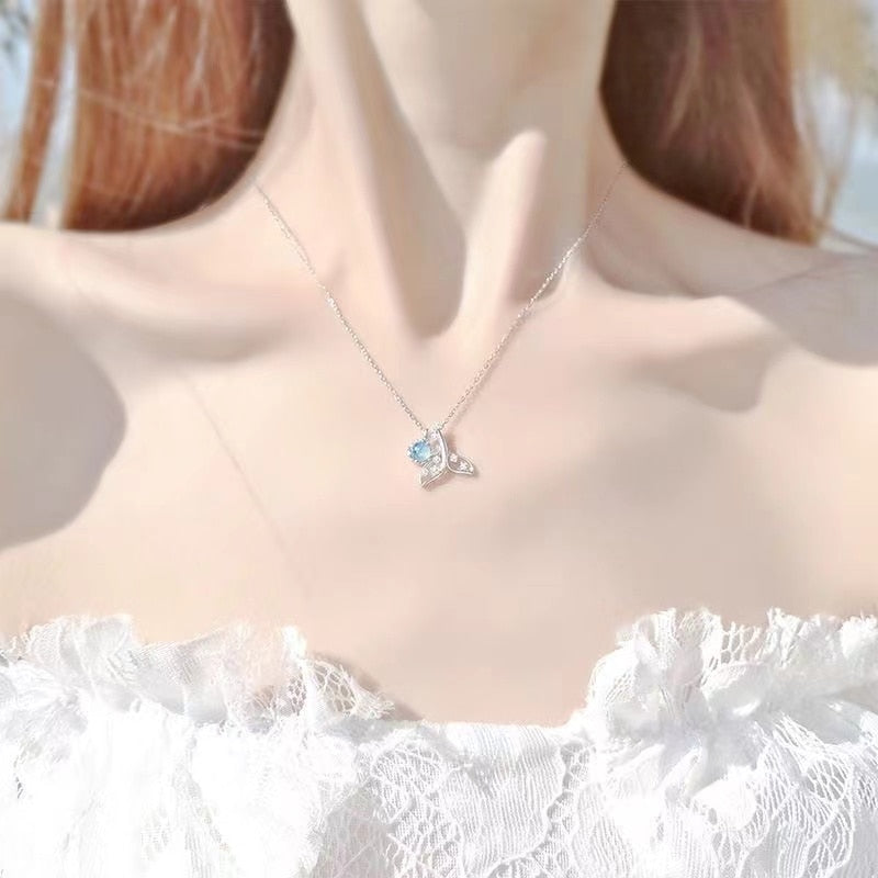 Lunar Mermaid - Silver Necklace
