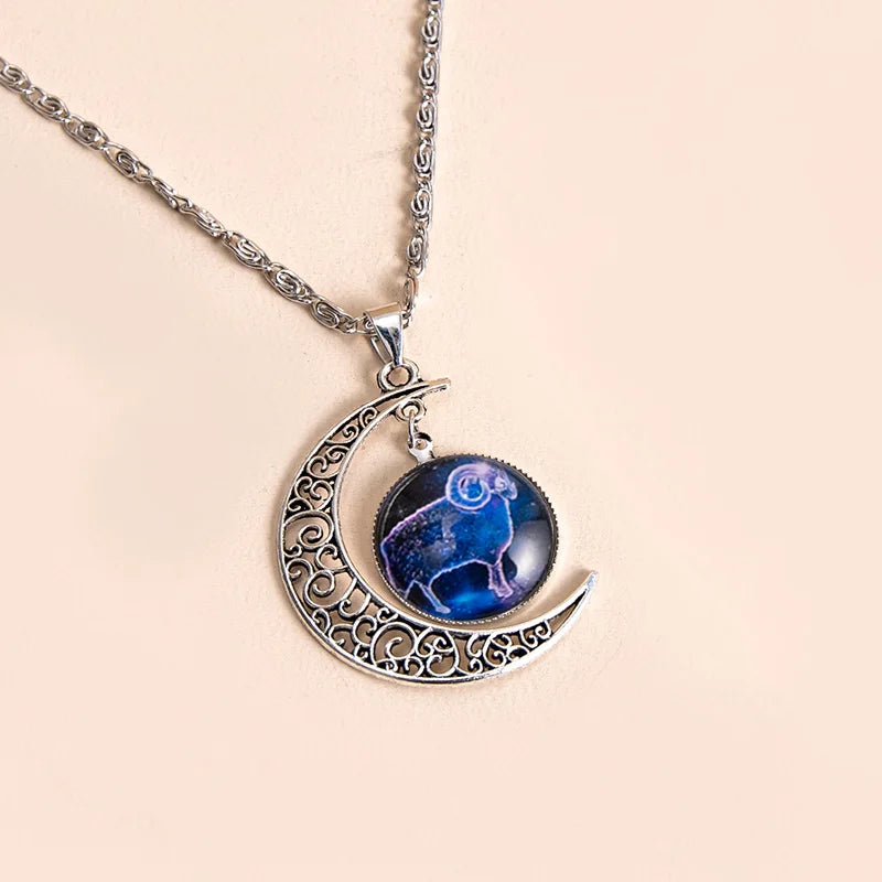 Celestial Zodiac Moon Necklace