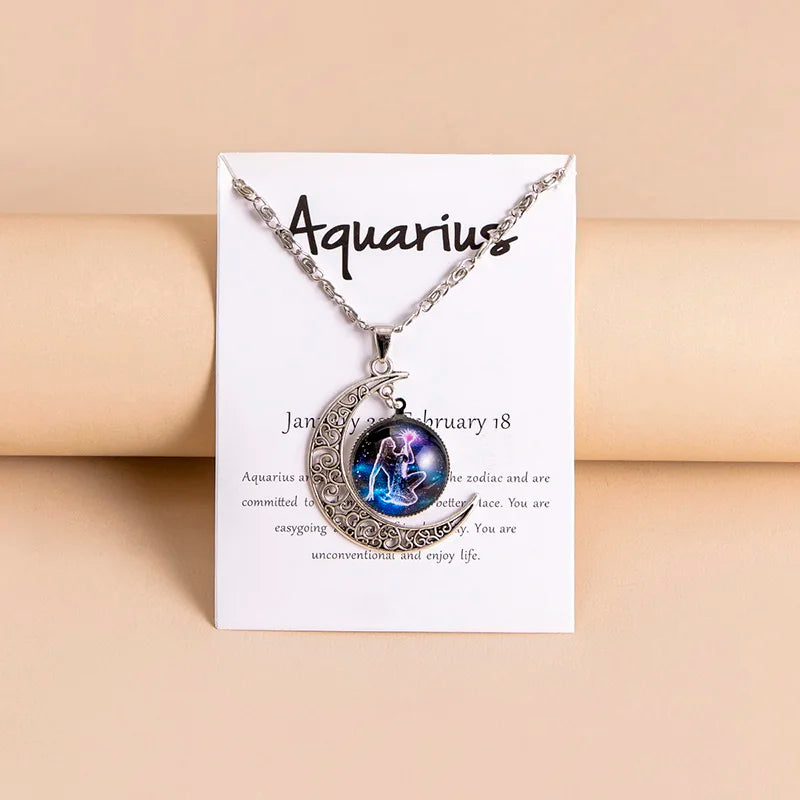 Celestial Zodiac Moon Necklace