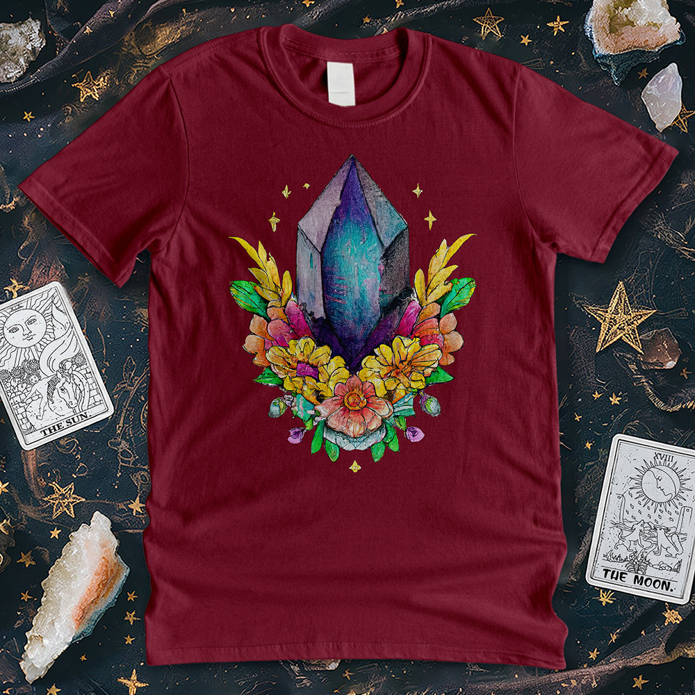 Crystal With Flowers T-Shirt