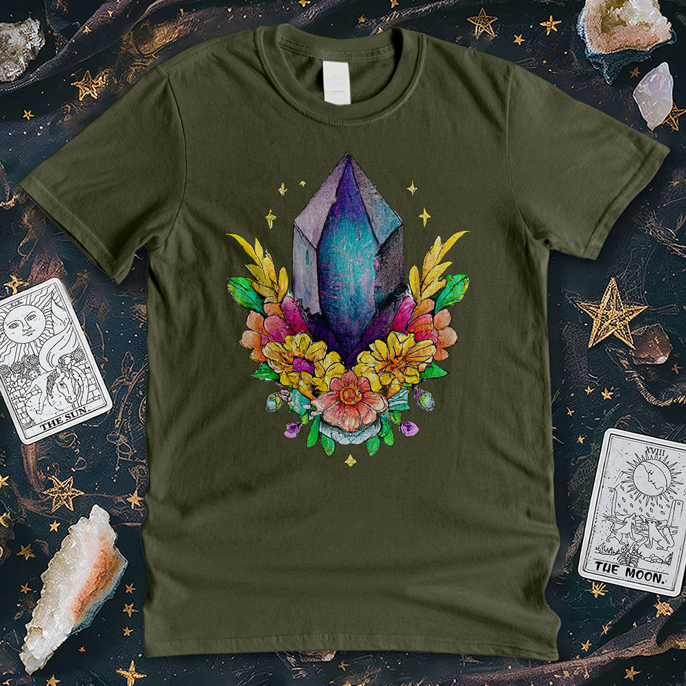 Crystal With Flowers T-Shirt