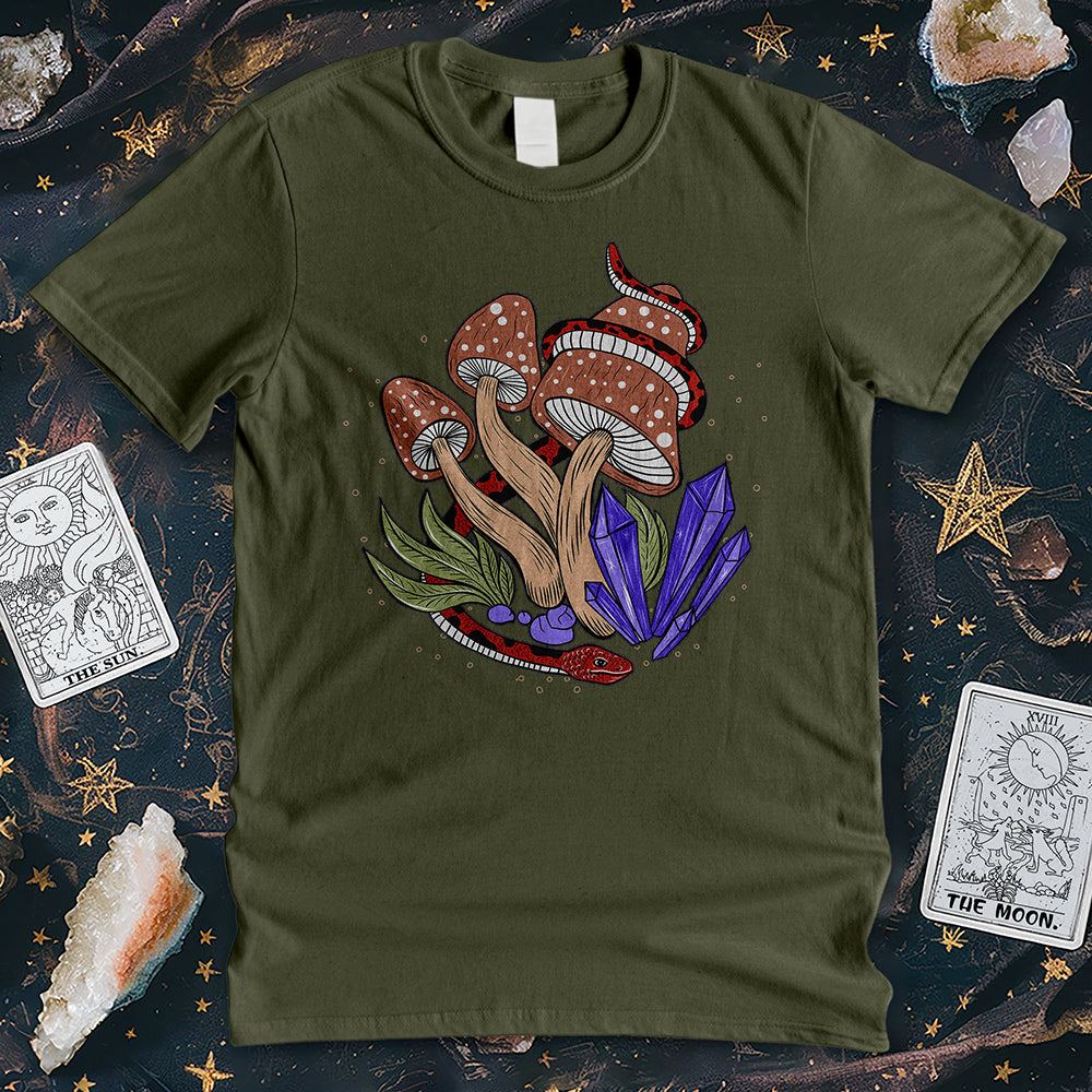 Mushroom Snake Crystal T-Shirt