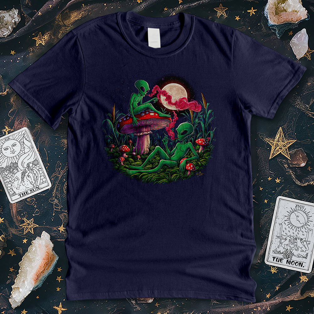 Psychedelic Magic Mushroom Aliens T-Shirt