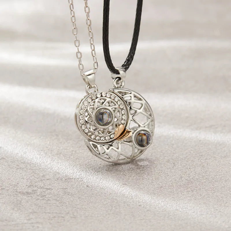 Celestial Bond Necklaces: Sun & Moon Projection of Love