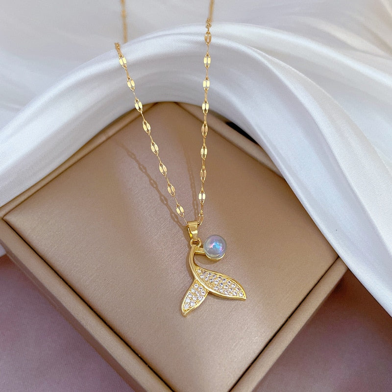 Lunar Mermaid - Gold Necklace