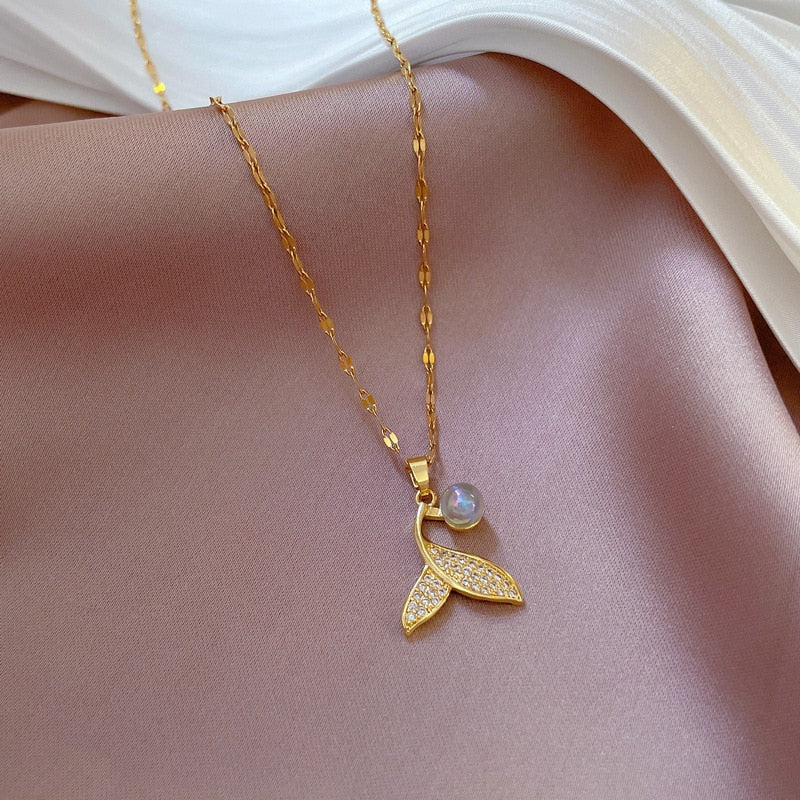 Lunar Mermaid - Gold Necklace