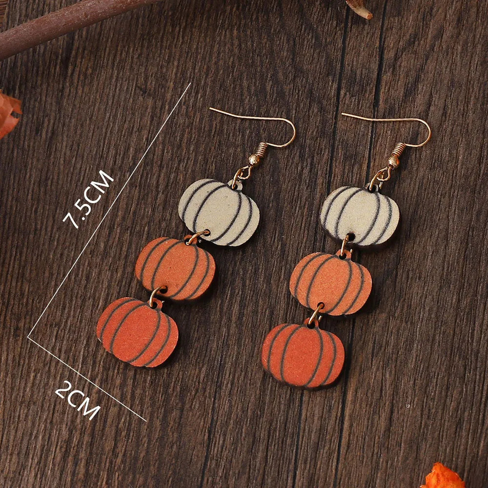 Wooden Pumpkin Spice Earrings