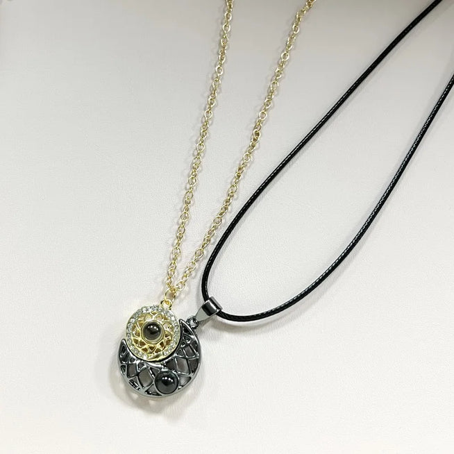 Celestial Bond Necklaces: Sun & Moon Projection of Love