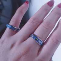 Starry Sky Couples Rings Set