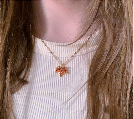 Autumn Blaze Maple Leaf Necklace