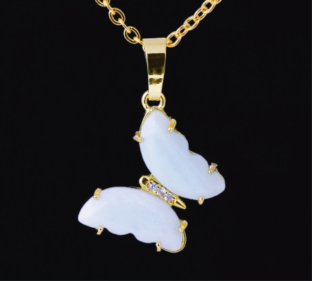 Whimsical Wings: Crystal Butterfly Necklace Collection
