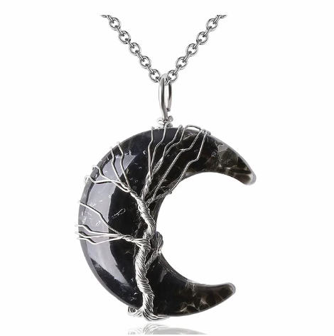 Crescent Moon Chakra Necklace Collection