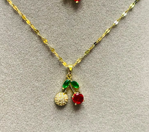 Ruby Bloom Cherry Pendant