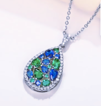 Aurora Gem Teardrop Necklace