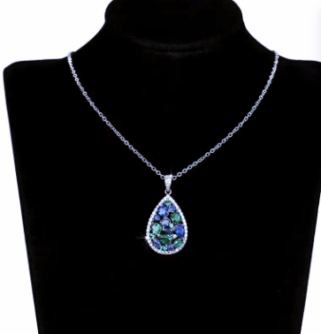 Aurora Gem Teardrop Necklace