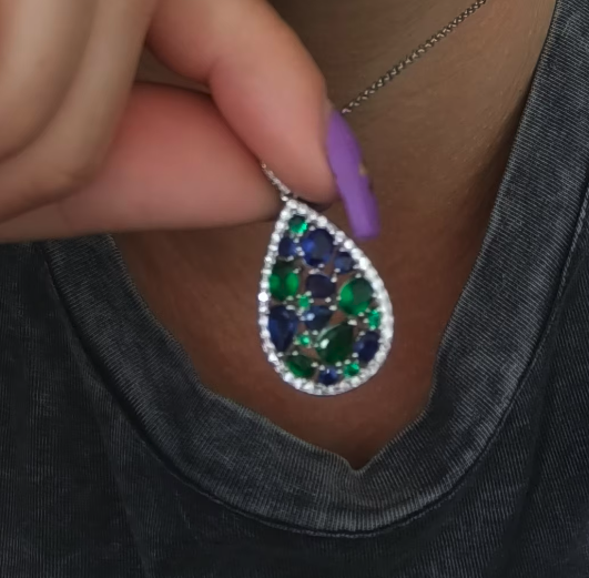 Aurora Gem Teardrop Necklace