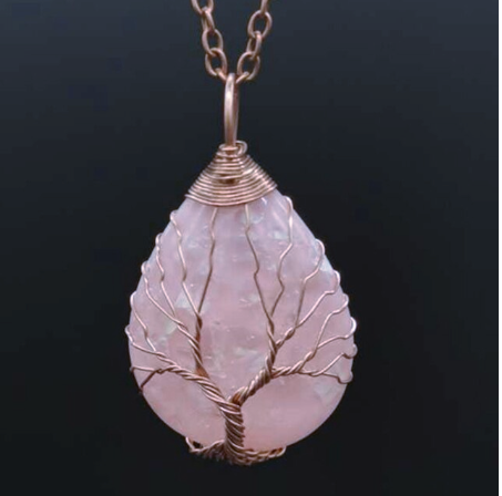 Natural Rose Quartz - Tree of Life Collection