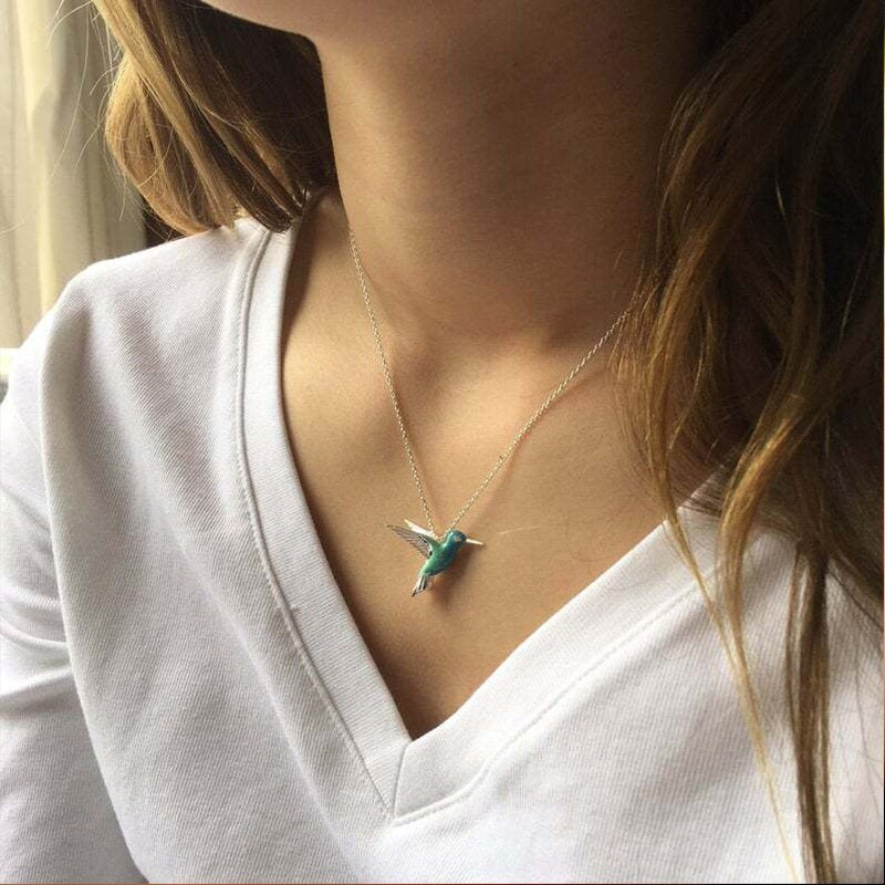 Celestial Hummingbird Flight Necklace
