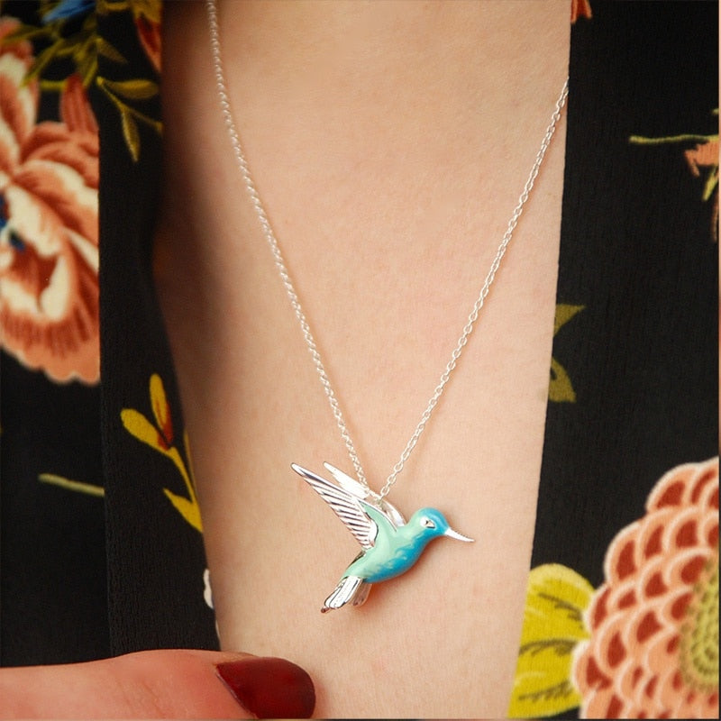 Celestial Hummingbird Flight Necklace